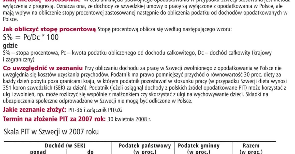 Czy dochody ze Szwecji trzeba rozliczyć w Polsce? Sprawdź, co musisz wiedzieć